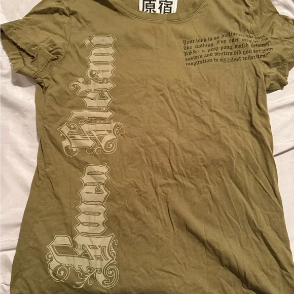 L.A.M.B - Gwen Stefani Olive Casual Tee - Picture 1 of 8